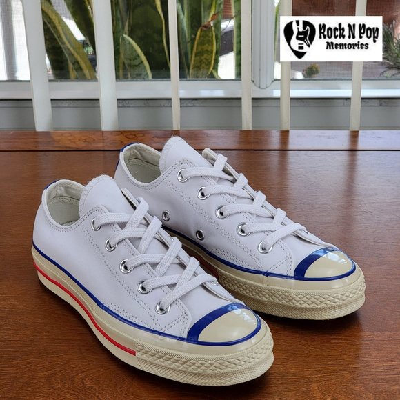 Converse Women's Chuck 70 Ox Vintage Leather 161734C  White/Converse Blue/Egret - Picture 1 of 11